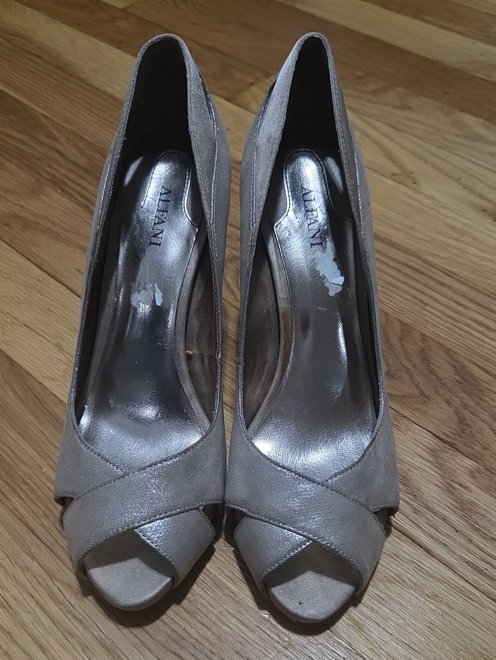 Alfani Taupe Open Toe High Heels
